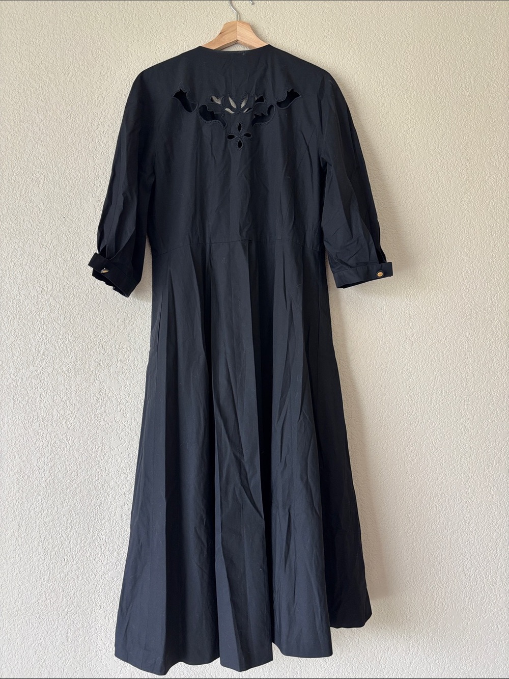 Emmanuelle Khanh Paris Vintage Black Button Up Dress With Pockets- NWT - Picture 4 of 6